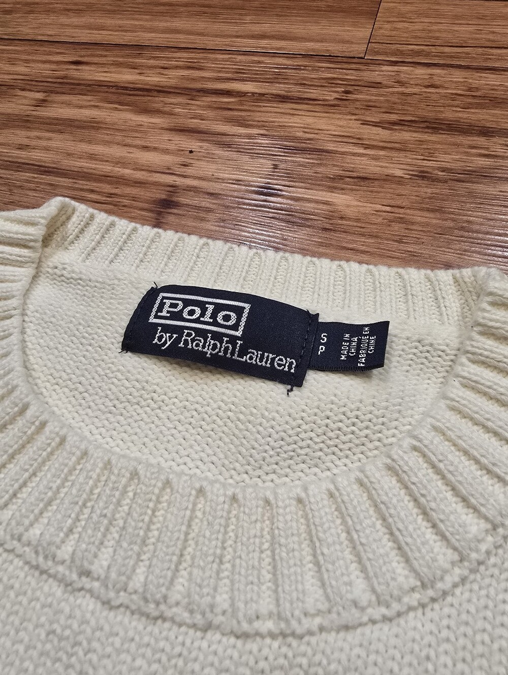 🐻 Polo Ralph Lauren Polo Bear Sweater Size Small Cream Knit Preppy Teddy RTR - Picture 10 of 13